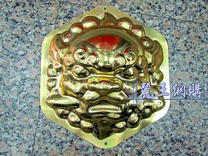 彩繪獅頭面具 金色PP面具,詳盡說明介紹