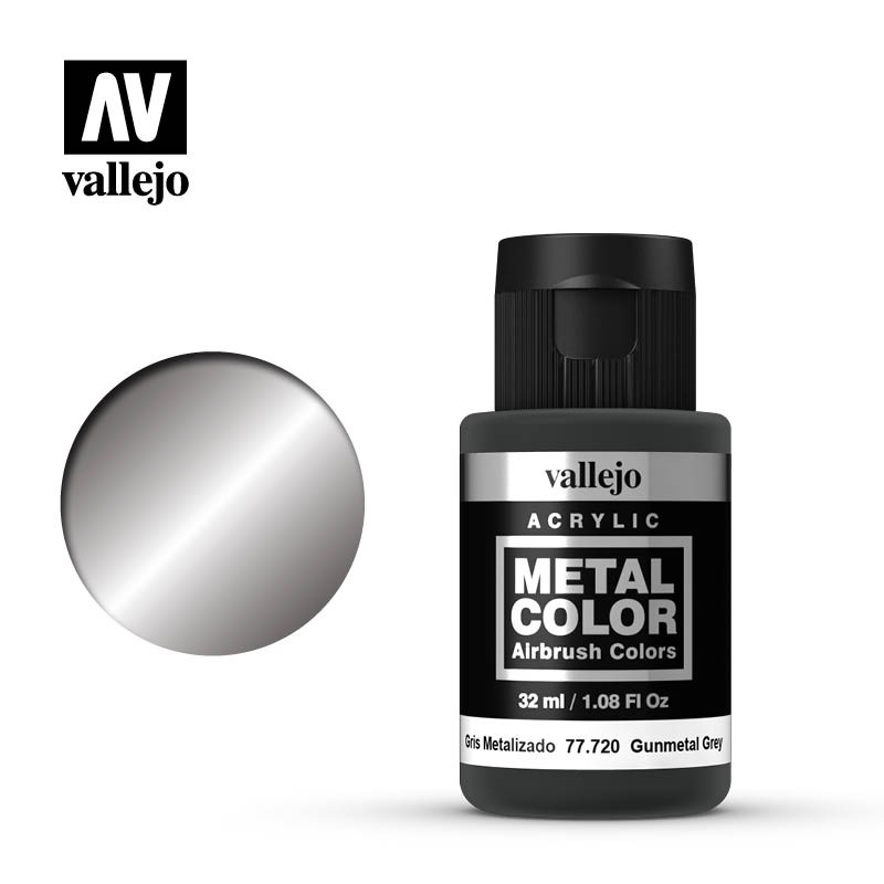 鐵漆塗八枚張陣笠 AV水性漆Vallejo Metal color 金屬色Gunmetal 槍鐵色.玩具王國Toyking