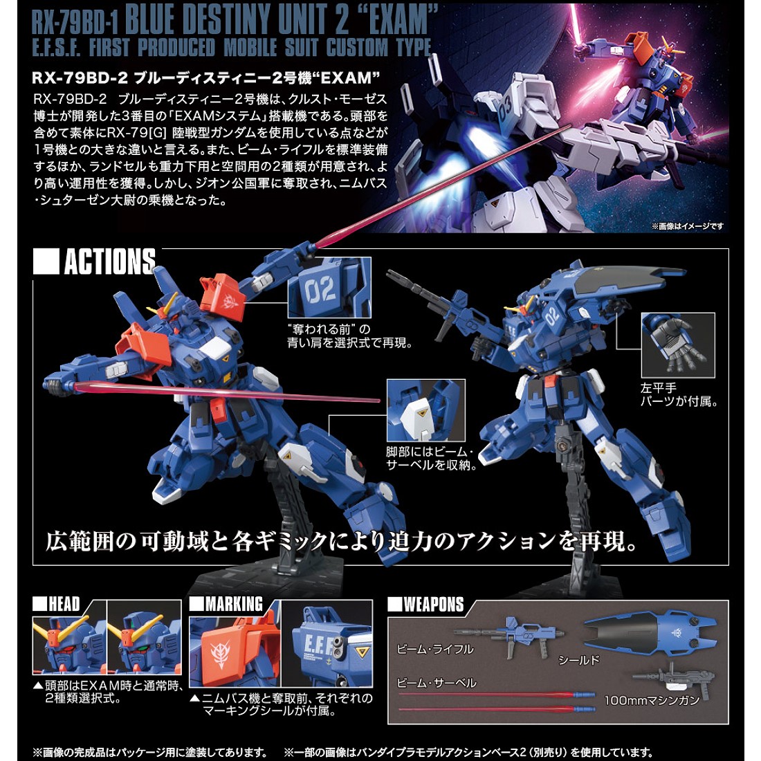 HGUC 1/144 #208 BD-02 BULE DESTINY 蒼藍宿命2號機.玩具王國Toyking