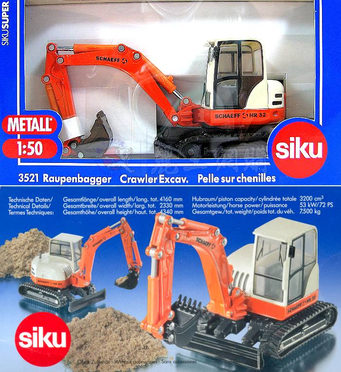 ミニカー Siku 3521 raupenbagger Siku 3521 1/50 Crawler Excavator – Network Shuttle Diecast Model